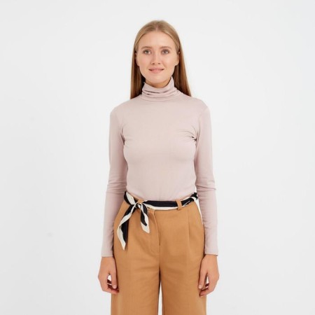 Women's turtleneck Minaku: Basic Line, beige color, size 44