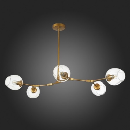 Suspended EVOLUCE lamp. Sle154823-05. Rametto. 5x40 watts, E27, 139x78x33 cm, golden color-4
