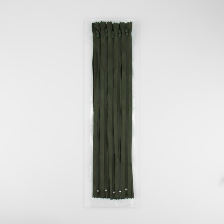 Lightning "Spiral", No. 3, insoluble, castle machine, 40 cm, khaki color-2