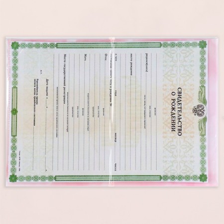Folder for the birth certificate "Bunny" Pink Tone, A5-4