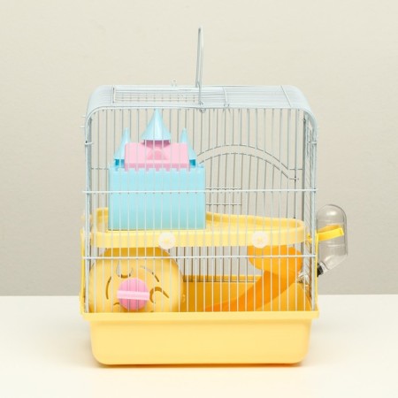 A cage for rodents "Pigger", equipped with a lock, 27 x 21 x 31 cm, yellow-8
