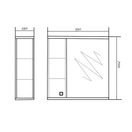 Cabinet-mirror ethno 55 left 15 cm x 55 cm x 70 cm-1