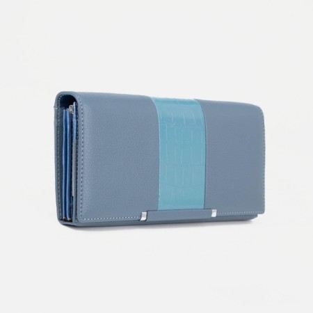 Women's wallet on magnets, blue color