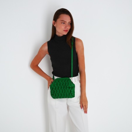 Clamp bag on the farmar, green color