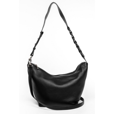Sobo bag female, genuine leather, Ludor black, 29x13x18 cm