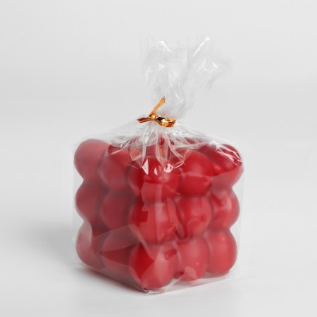 Candle Babble Cube, 6x6 cm, Bordeaux-3
