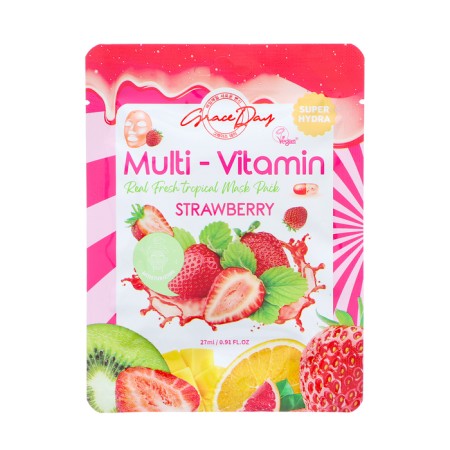 Facial mask for the face Grace Day multivitamin, with strawberries, 27 ml