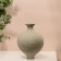 Vase for flowers decorative art color white 20 x 14 x 14 cm