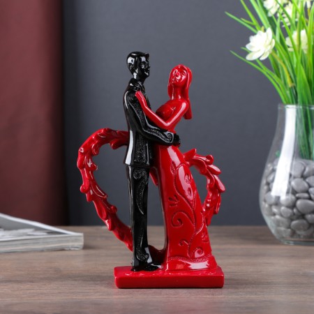 Polystone souvenir "newlyweds near the heart" Red-black 18.7x1.8x5.7 cm