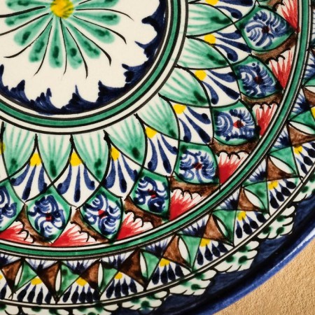 Largan Rishtan ceramics "Patterns", 25 cm, Blue Mix-2