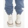 Pants for girls, height 128 cm, dark gray color