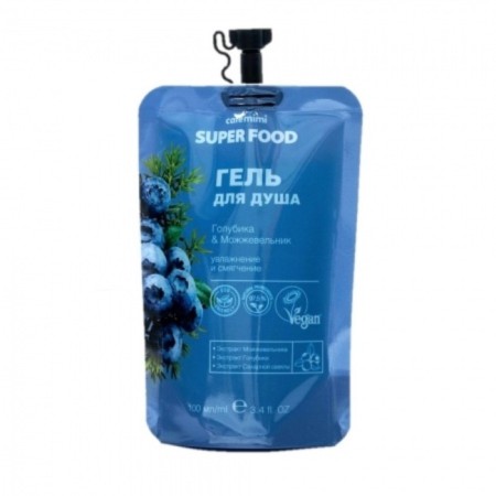Café Mimi shower gel “Moisturization and softening”, with blue and juniper, 100 ml