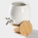 Porcelain barrel with a leaf on a wooden stand Bellatenero, 2.5 l, white color