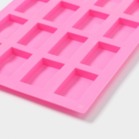 Form for chocolate of the share "Eucks", silicone, 29 × 17 × 1 cm, 20 cells (4.6 × 2.7 cm), pink color-2