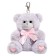 Soft toy "Bear with a bow", the color is light gray, 14 cm