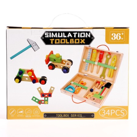 Developing game "Carpenter's set + designer in a suitcase" 7 × 30 × 23 cm, 33 elements-12