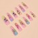 Follow nails "Frigs", 12 pcs, with adhesive plates, ballerina shape, multi -colored