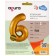 Foil ball 40 "number 6", gold color, Slim