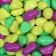 Decorative pebbles, fluorescent mix: lemon, green, purple, 350 g, fr. 5-10 mm