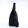 Male sling bag, artificial leather, headphone opening, black color