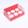 Confectionery folding box for 6 cupcakes 23.5 x 16 x 10, red