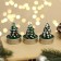 New Year's candle set "Green Christmas tree", 4 × 6 cm, 3 pcs