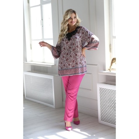 Female blouse, size 52, red color-4