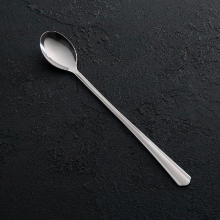 Spoon for cocktail "novelty", h = 19.7 cm, thickness 1.5 mm, simplified processing, silver color