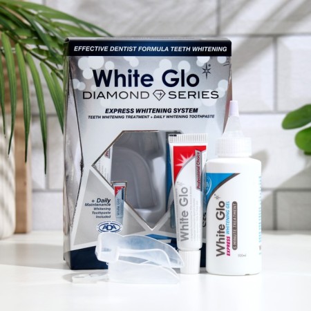 White Glo Express Flapping System: Gel, 100 ml + Toothpaste, 24 g + tooth lining, 2 pcs.