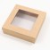 The box is folding, the lid is, with a window, craft, 23 x 23 x 6.5 cm