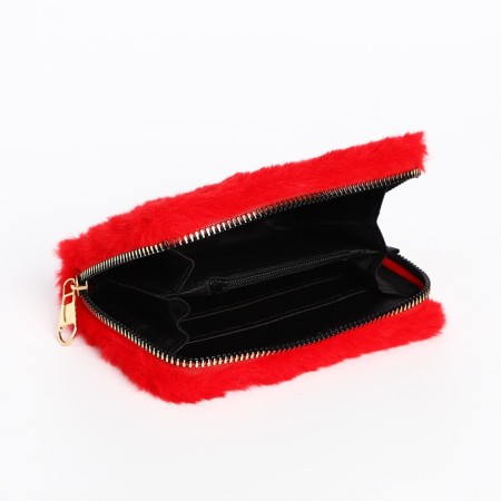 Baby wallet with a zipper, red color-2