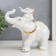 Souvenir Ceramics "White Elephant Golden Ears with Elephant" 12x13x6.3 cm