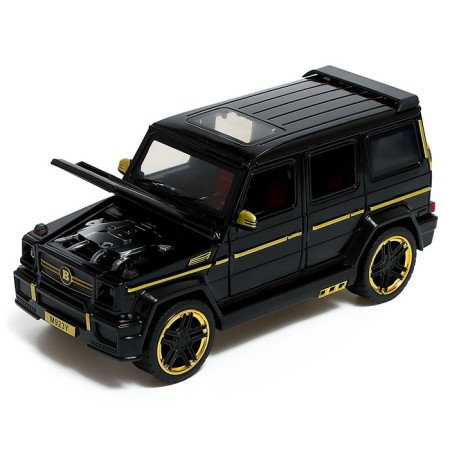 Metal, inertial machine, 1:24, doors, hood, trunk, black color open-7