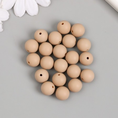 Beads for creativity plastic "Almond Temptation" matte d = 1.2 cm set of 20 g-2