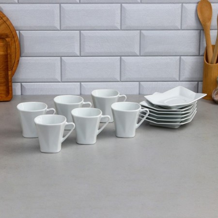 Tea set, 12 items, 6 cups 200 ml, porcelain, Iran