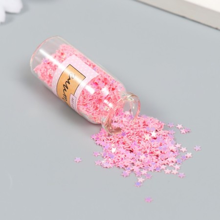 Glitter in the jar "Stars. Raspberry mother of pearl" set 6 grams 5x2x2 cm-1
