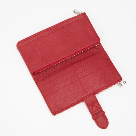 Women's wallet on a magnet, burgundy color-5