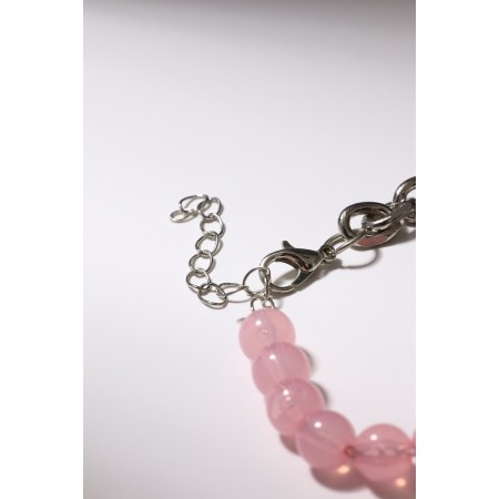 Bracelet "Butterfly" field, pink color in silver, l = 16 cm-3