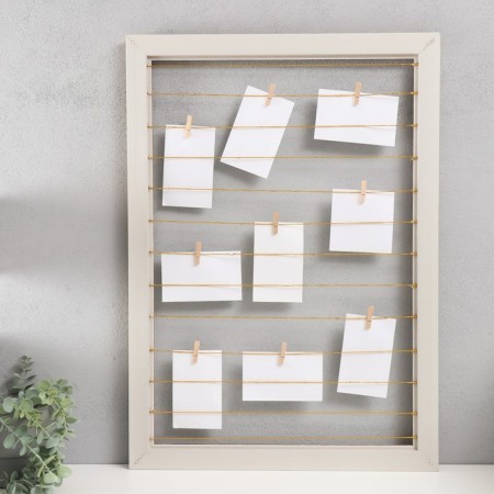 Photo frame plastic in 9 photos "Favorite room" with clothespins 70x50 cm-2
