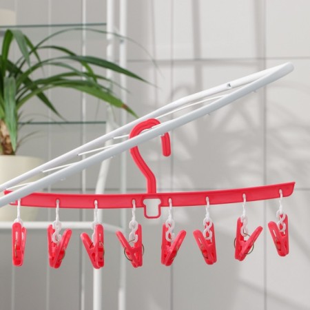 Sushilka for linen suspension shade, 8 clothespins, 29 cm, color mix-1