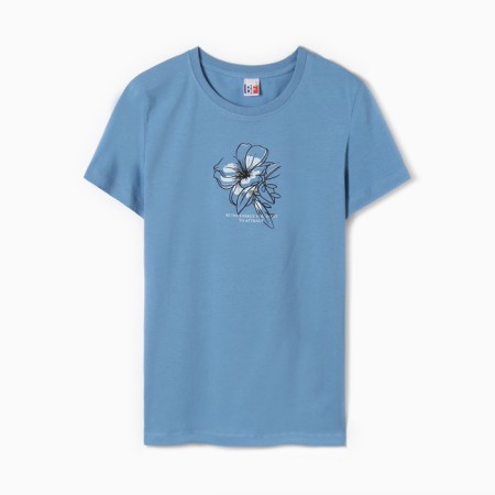 T -shirt female, blue color, size 48-4