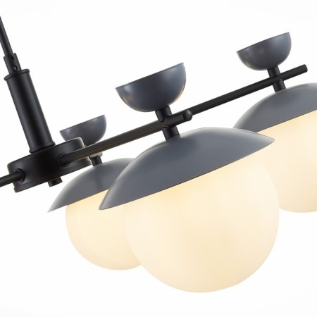 Ceiling EVOLUCE lamp. Sle220202-05. Genova. 5x5 watts, G9, 4000k, 67x67x46 cm, black color, gray-8