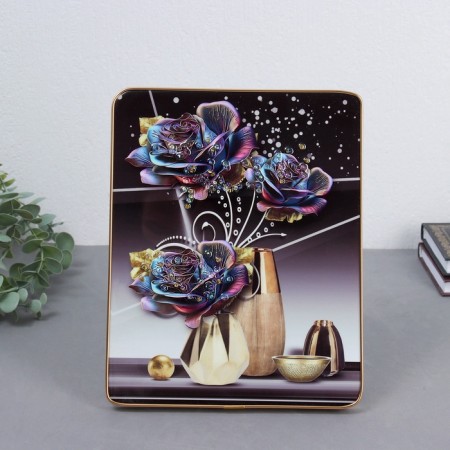 Acrylic painting desktop "precious flowers" 25x20 cm