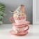 Souvenir Polystone "Snegier sits on cups, with flowers" 9x9x14 cm