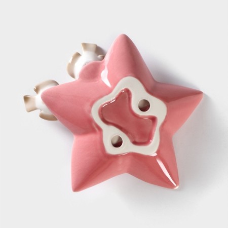 Ceramic serving dish "Doves on a flower", 14 × 13.5 × 4 cm, pink color-4