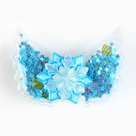 Hairpin with a shaker "Snowflake", 6 x 4.5 cm-3