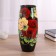 Vase rose with painting on painted glass, D-7; 10x23 cm