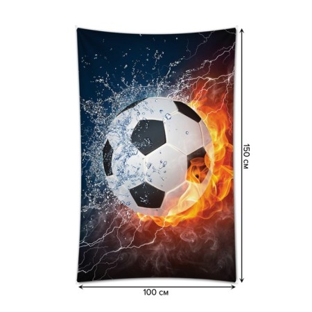 Decorative panel with photo printing "Football element", vertical, size 100x150 cm-1