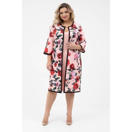 Cardigan female, size 52, pink color-2