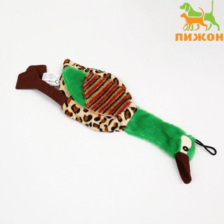 Textile toy "duck", 30 x 9 cm, green